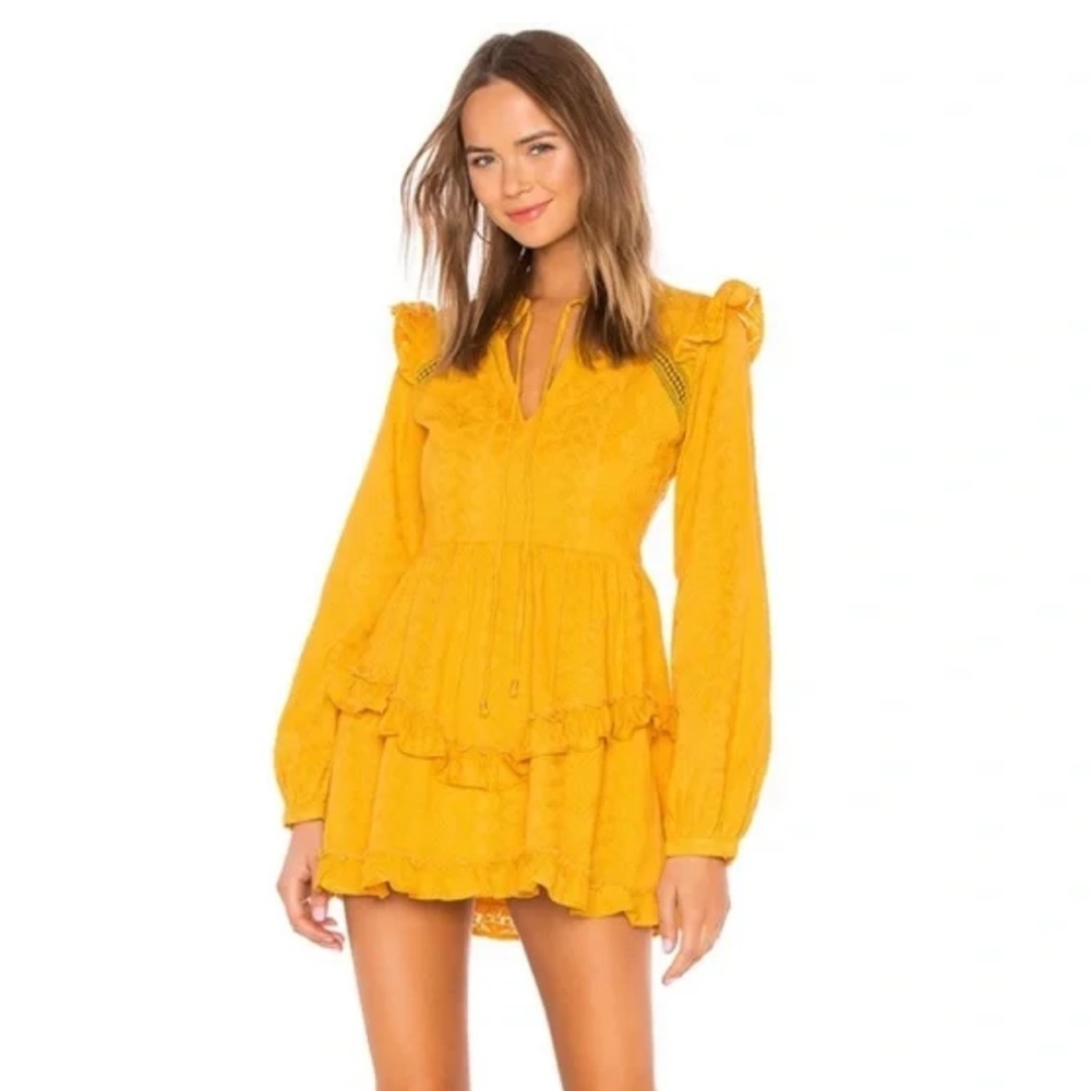 REVOLVE TULAROSA Lisa Dress Mustard Yellow Medium